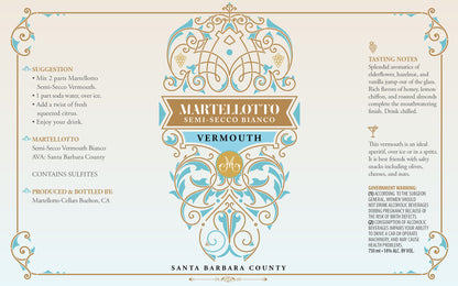 NV Martellotto Semi-Secco Bianco Vermouth 750ml