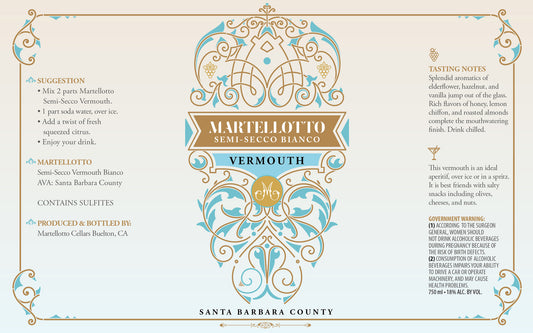 NV Martellotto Semi-Secco Bianco Vermouth 750ml